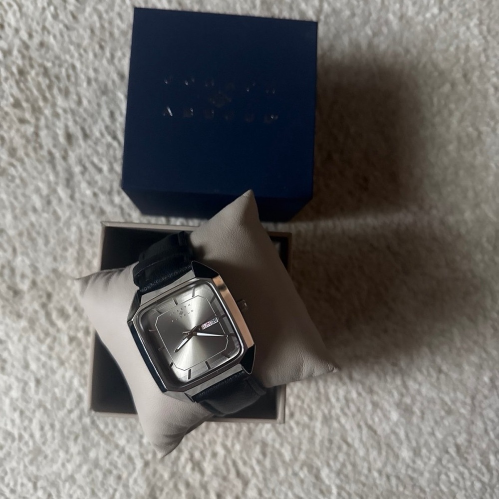 Joseph Abboud Black and Silver Square Watch